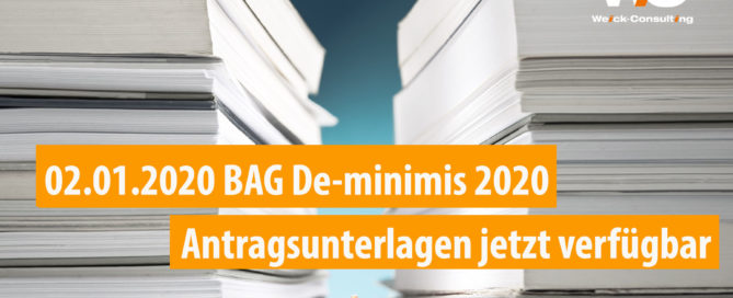 BAG De-minimis 2020 Antragsunterlagen